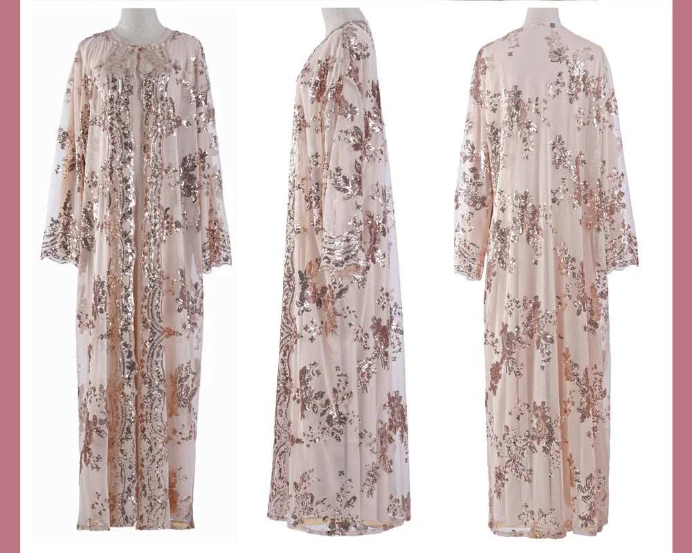 Belted Embroidered Abaya - Abaya Vida