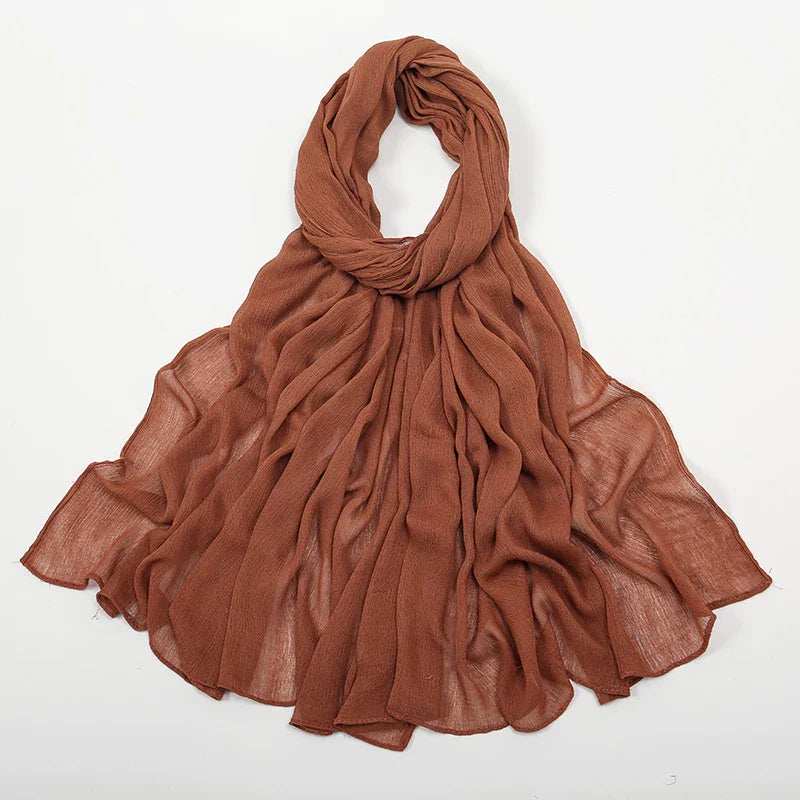 Crinkle Rayon Hijab – Elegant & Airy - Abaya Vida