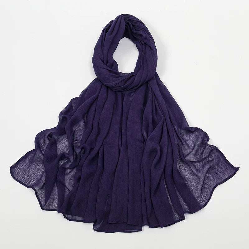 Crinkle Rayon Hijab – Elegant & Airy - Abaya Vida