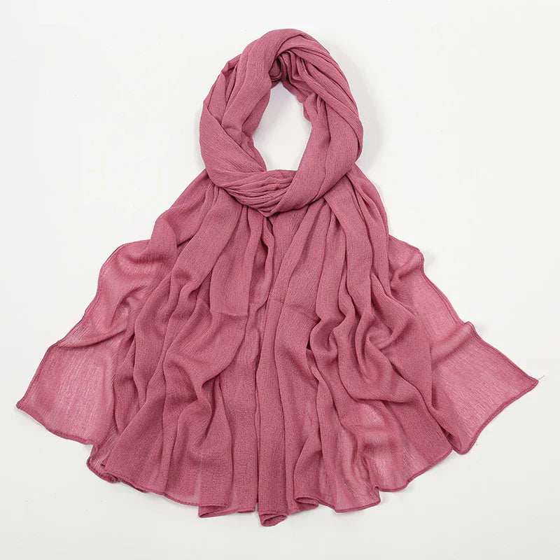 Crinkle Rayon Hijab – Elegant & Airy - Abaya Vida