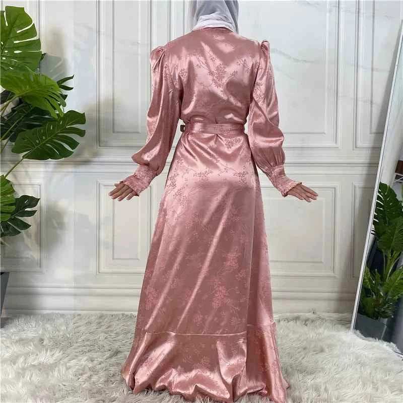 Eid Satin Ruffle Abaya - Abaya Vida