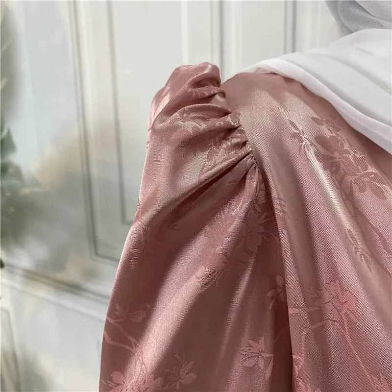 Eid Satin Ruffle Abaya - Abaya Vida