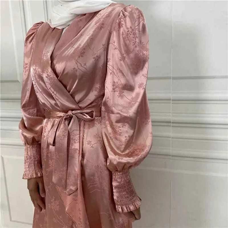 Eid Satin Ruffle Abaya - Abaya Vida