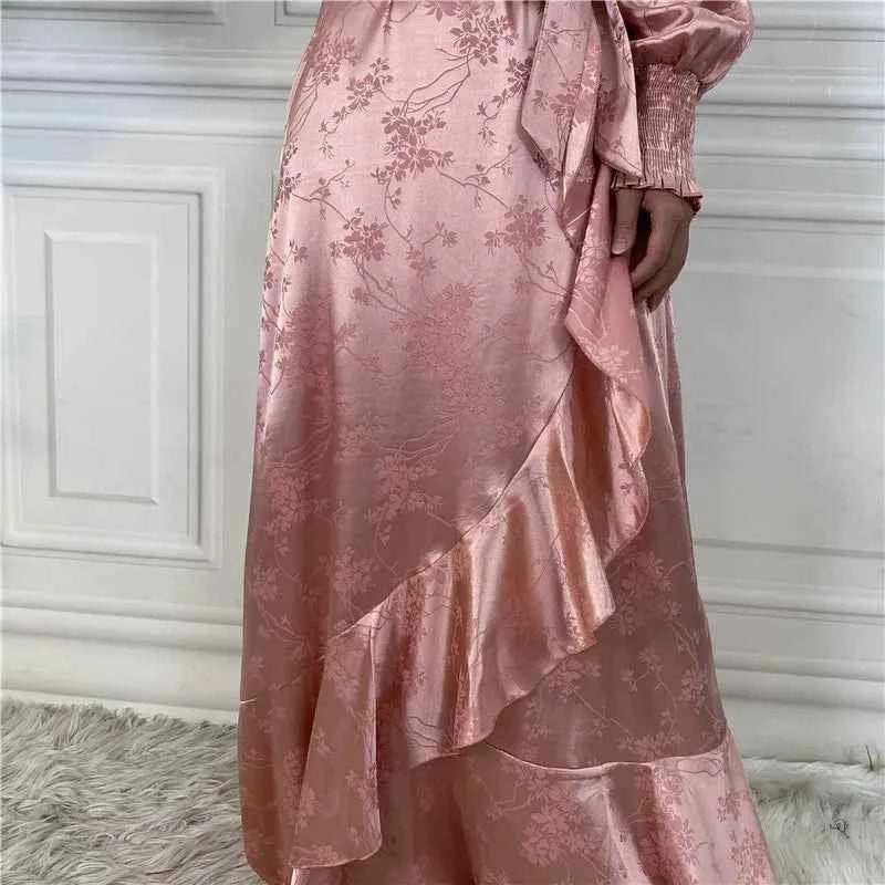 Eid Satin Ruffle Abaya - Abaya Vida