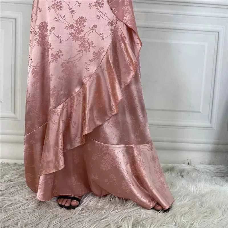 Eid Satin Ruffle Abaya - Abaya Vida