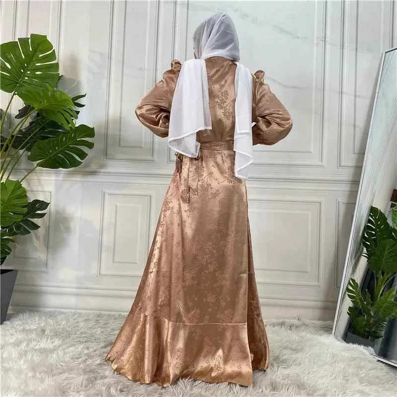 Eid Satin Ruffle Abaya - Abaya Vida