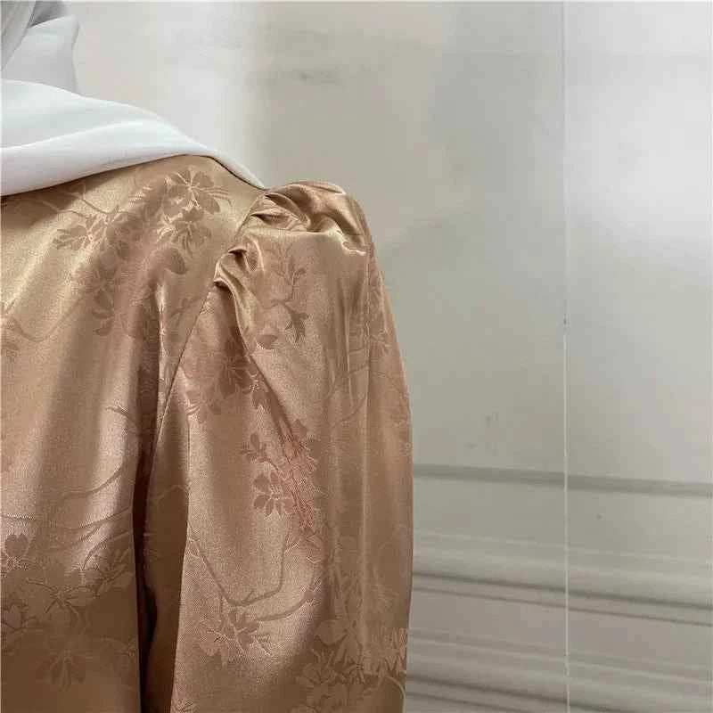 Eid Satin Ruffle Abaya - Abaya Vida