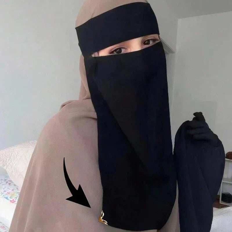 Elegant Chiffon Face Cover - Abaya Vida