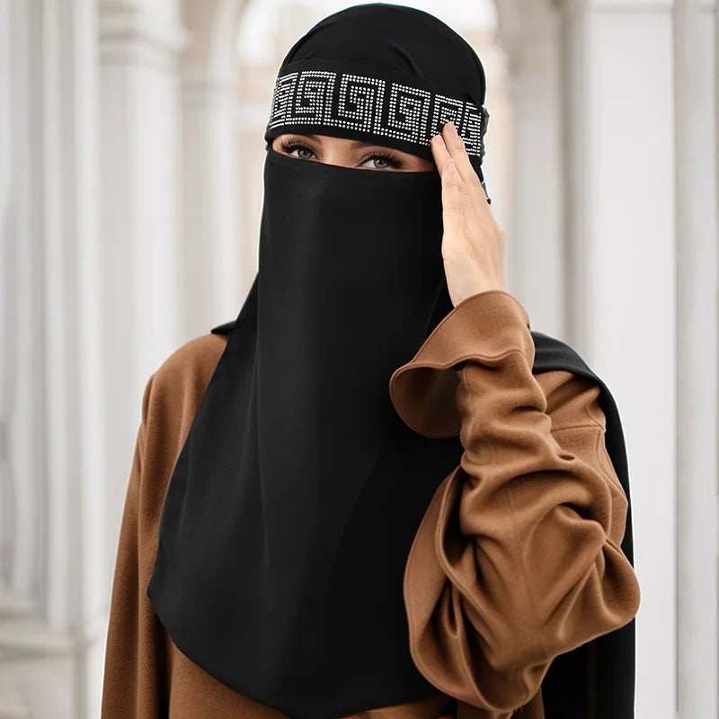 Elegant Chiffon Face Cover - Abaya Vida