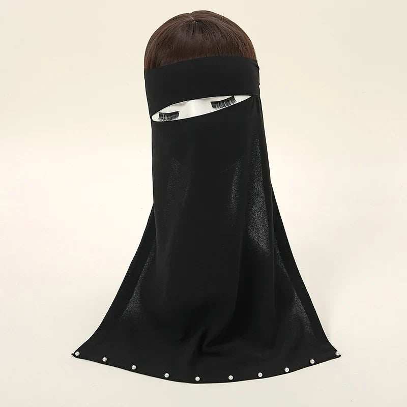 Elegant Chiffon Face Cover - Abaya Vida