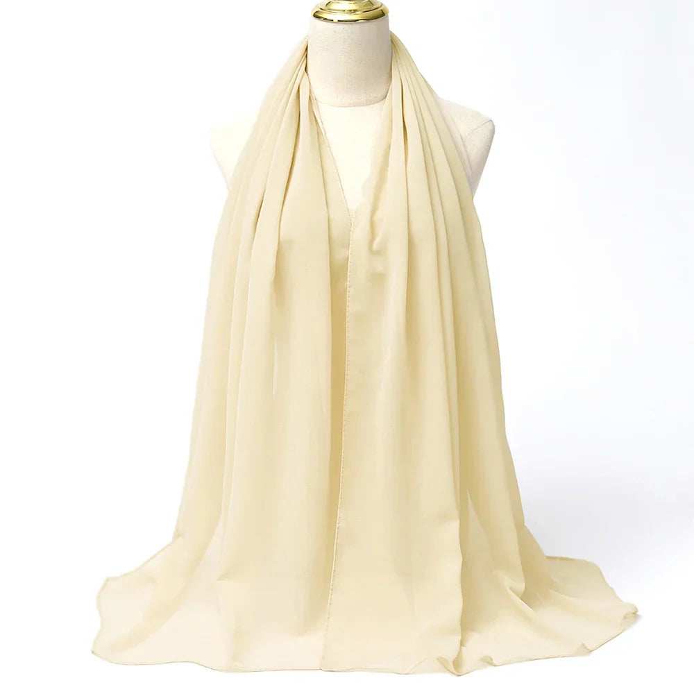 Elegant Chiffon Hijab - Solid & Flowy - Abaya Vida