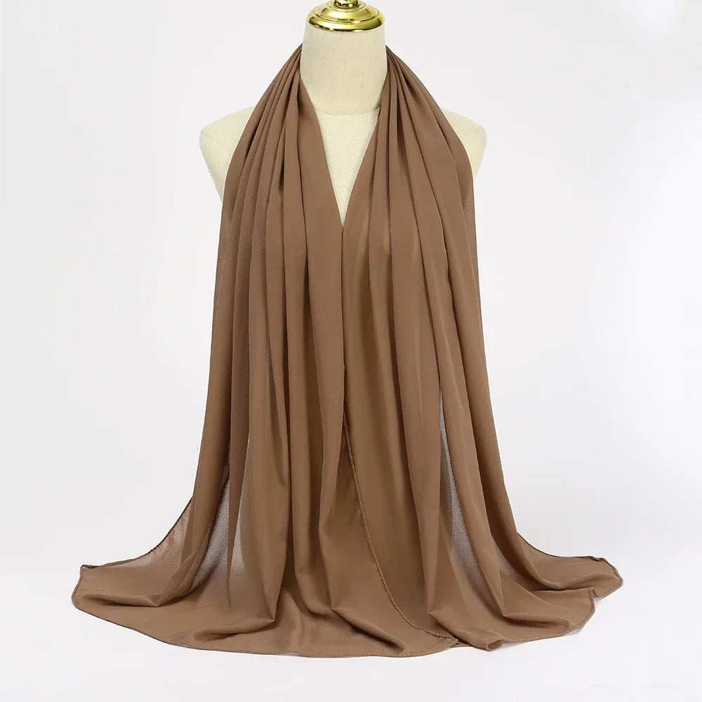 Elegant Chiffon Hijab - Solid & Flowy - Abaya Vida