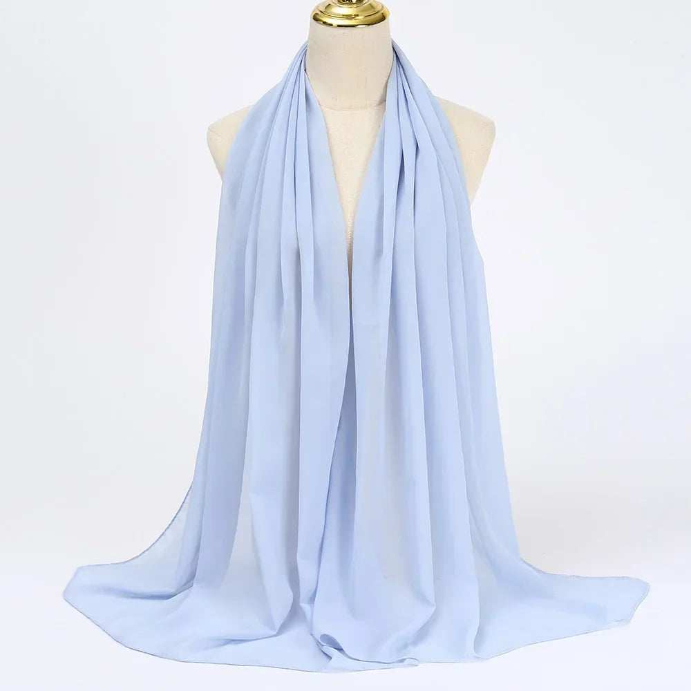 Elegant Chiffon Hijab - Solid & Flowy - Abaya Vida