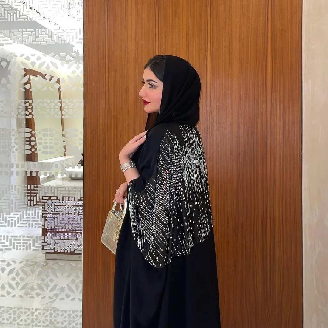 Elegant Diamond Party Abaya - Abaya Vida