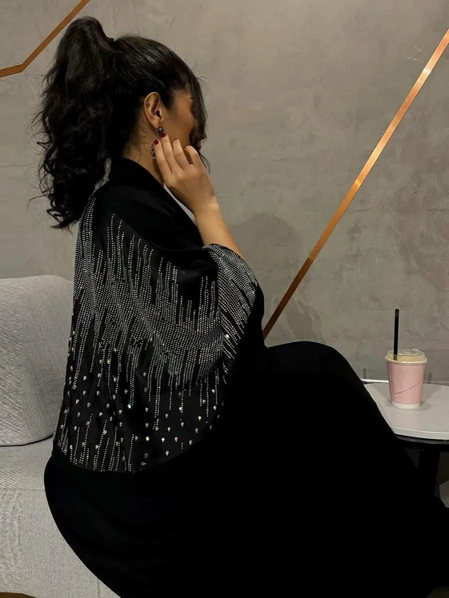 Elegant Diamond Party Abaya - Abaya Vida