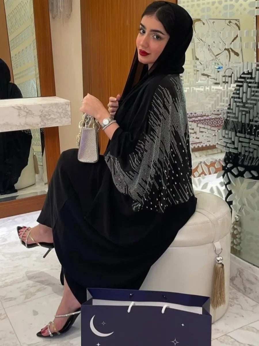 Elegant Diamond Party Abaya - Abaya Vida