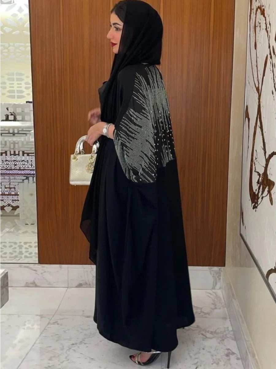 Elegant Diamond Party Abaya - Abaya Vida