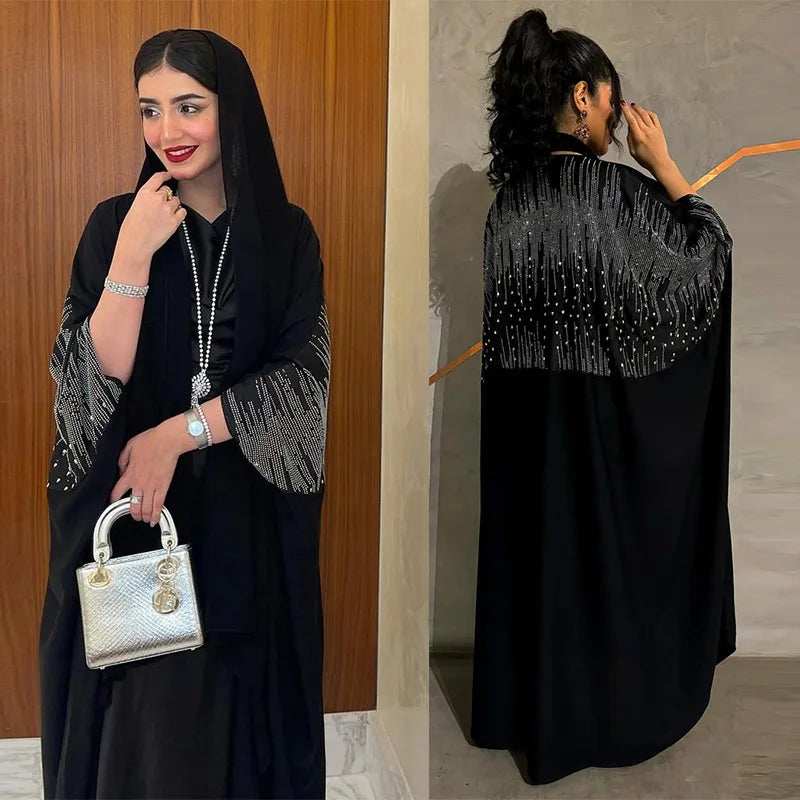 Elegant Diamond Party Abaya - Abaya Vida