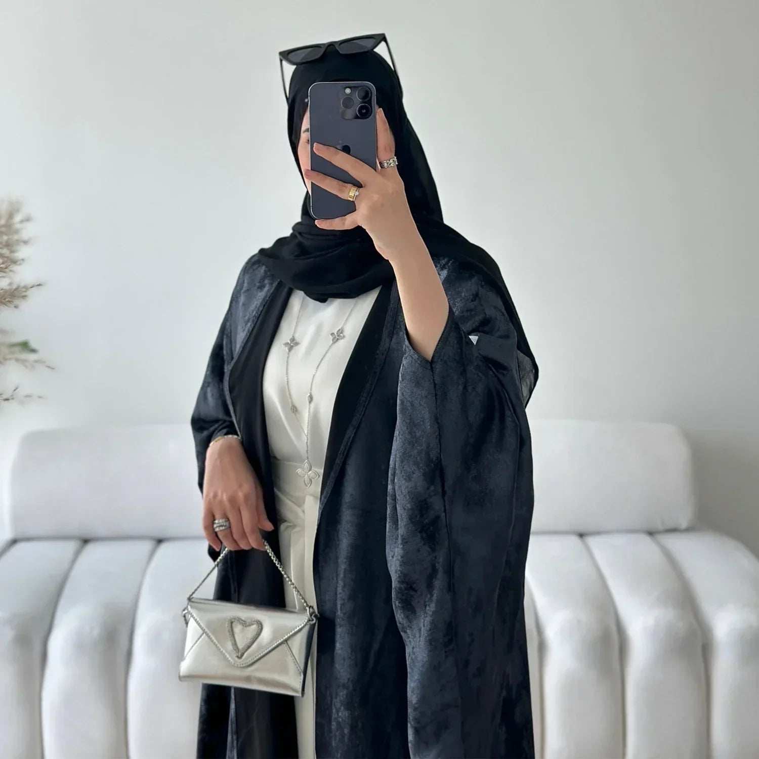 Elegant Open Front Abaya - Abaya Vida