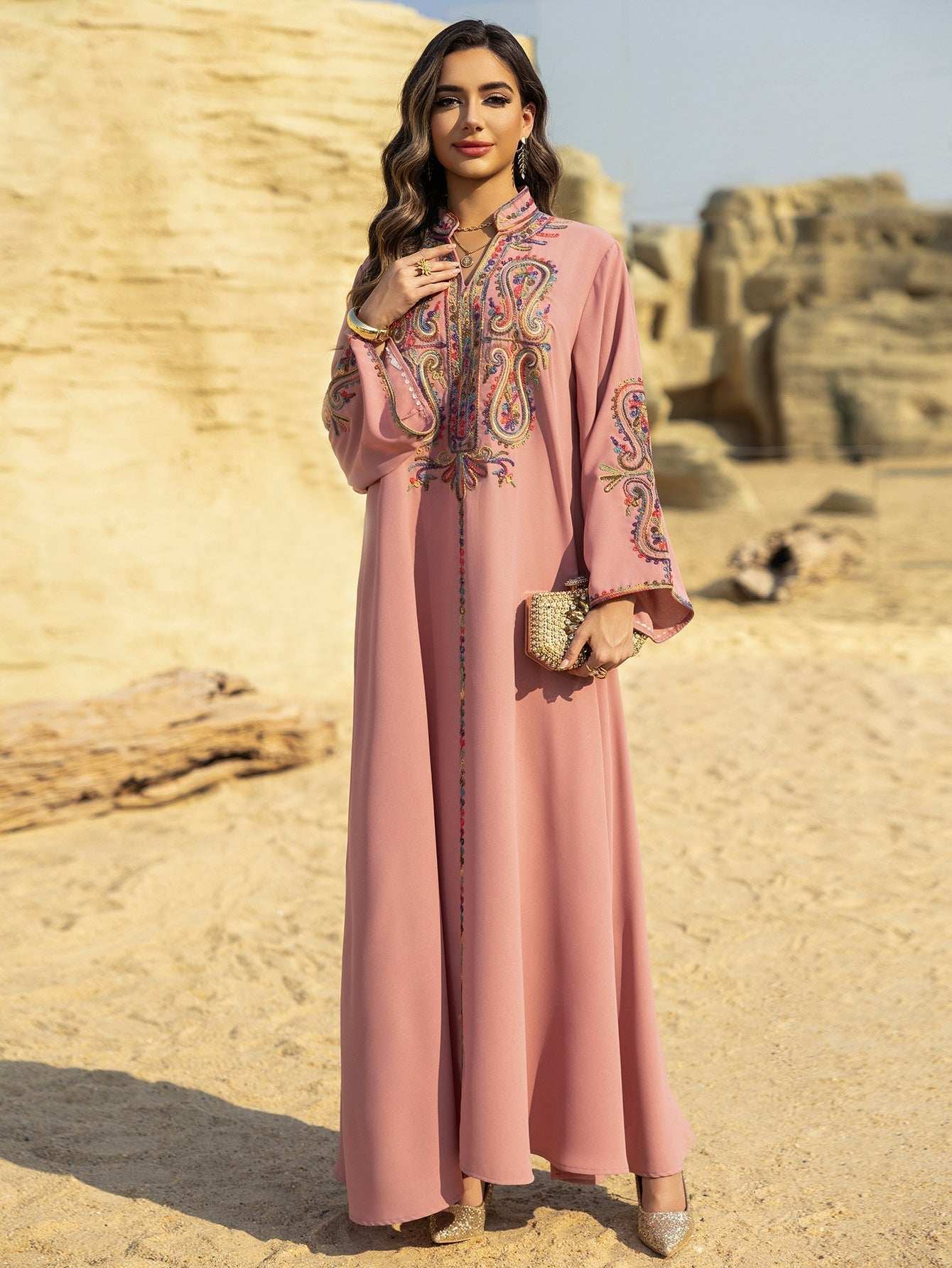 Embroidered Moroccan Abaya - Abaya Vida