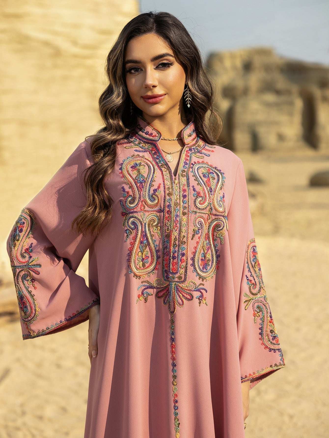 Embroidered Moroccan Abaya - Abaya Vida