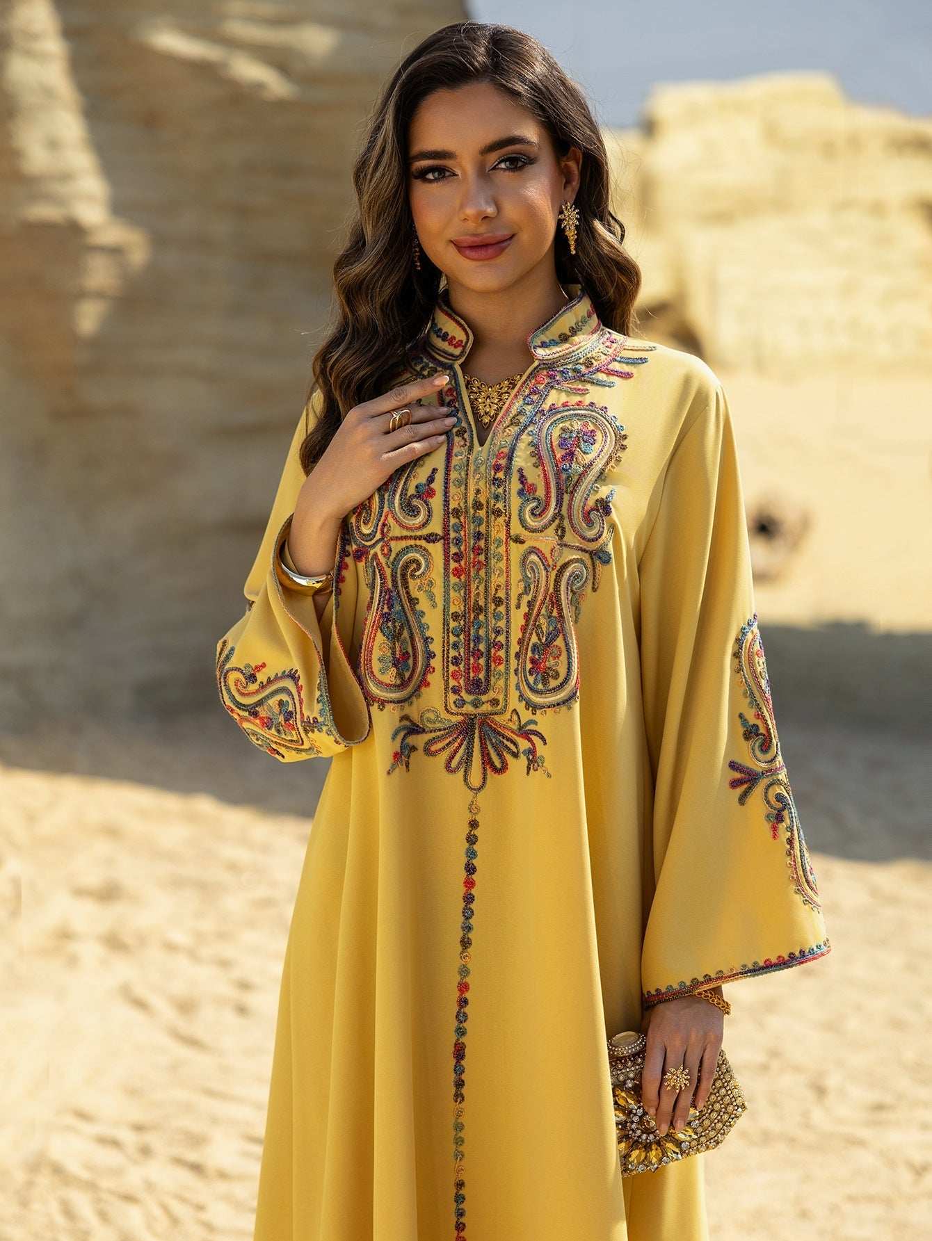 Embroidered Moroccan Abaya - Abaya Vida