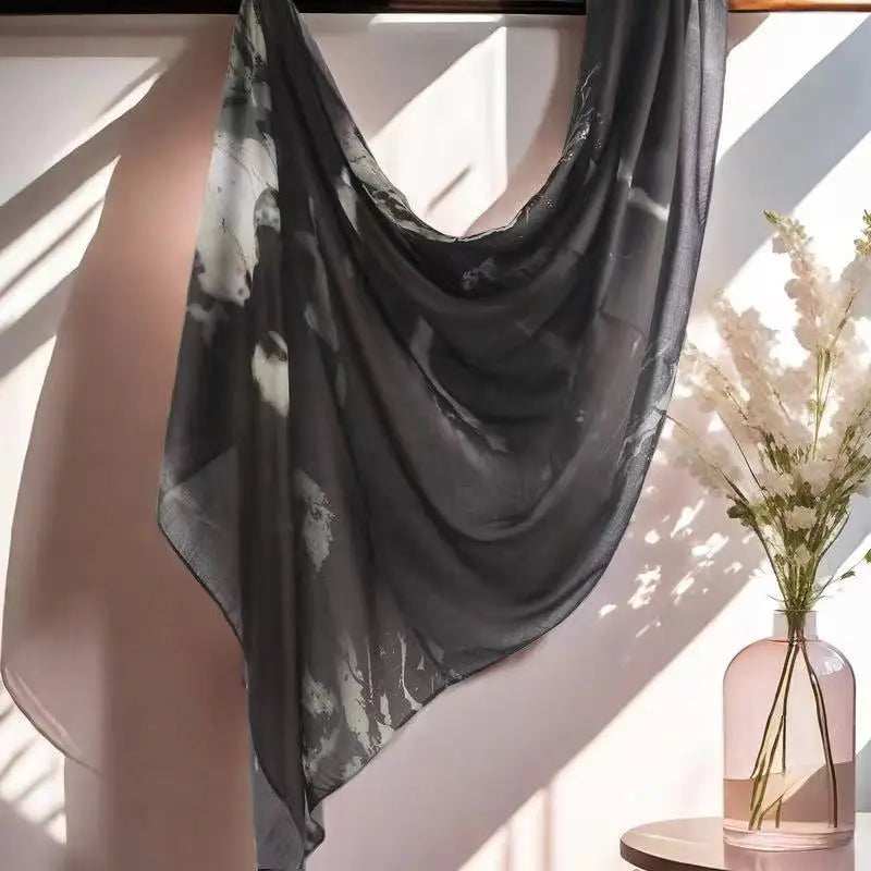 Floral Modal Hijab – Breathable & Lightweight - Abaya Vida