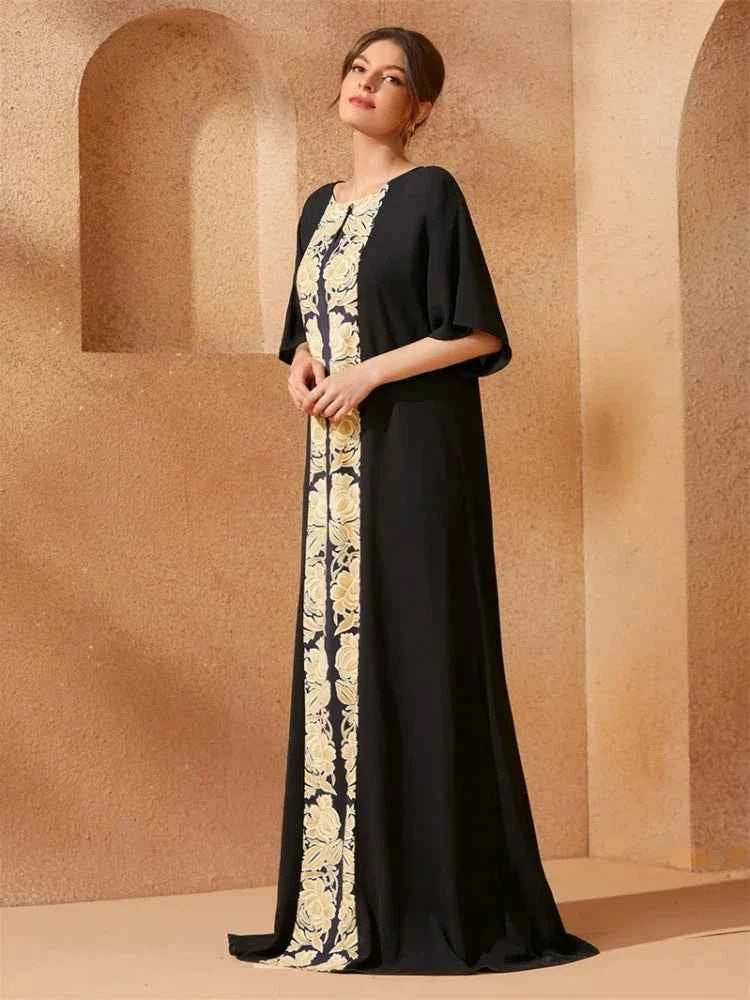 Floral Print Cardigan Abaya - Abaya Vida