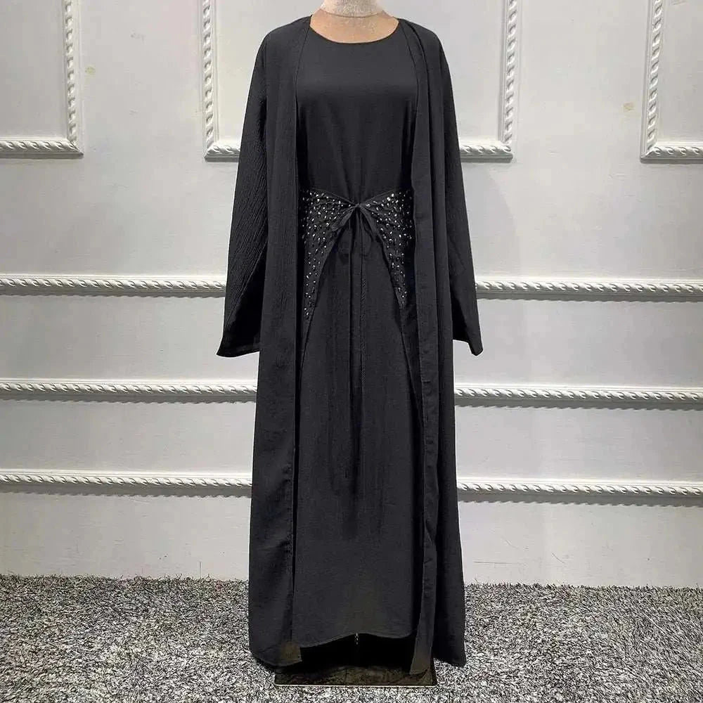 Majestic Open Abaya – Luxury Open Butterfly Maxi Occasion -  Coffee With Hijab / S -  Abaya Vida
