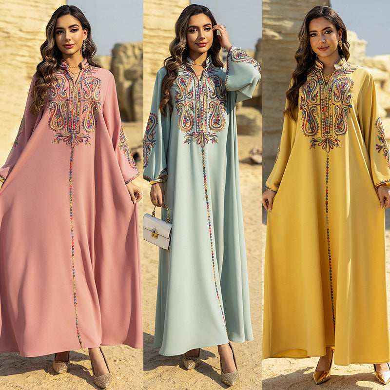 Embroidered Moroccan Abaya - Abaya Vida