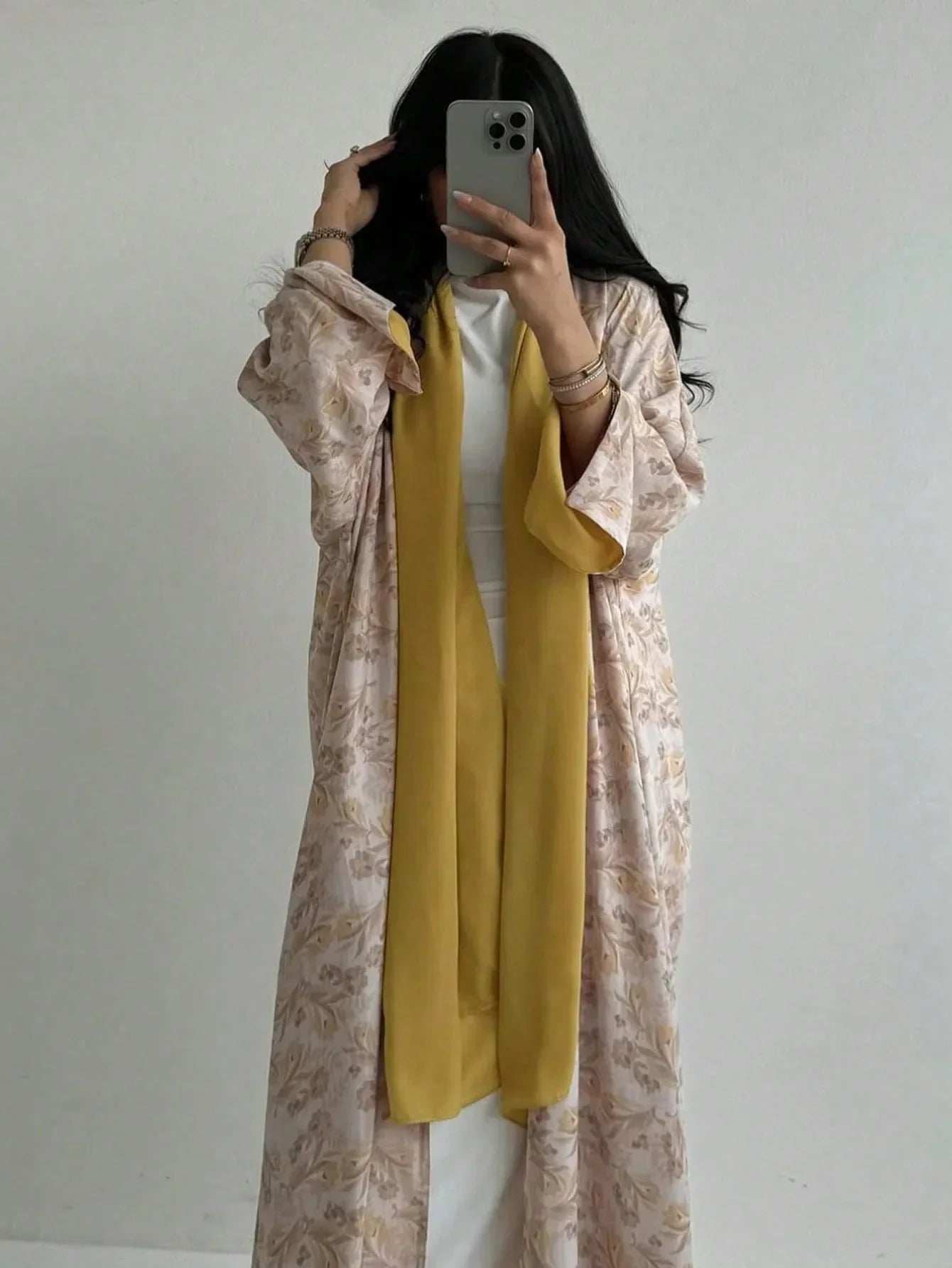 Printed Open Abaya - Abaya Vida