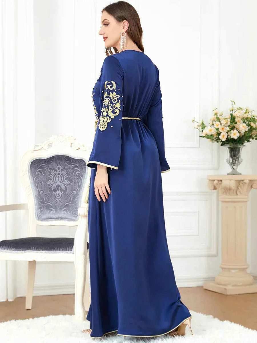 Ruffle Embroidery Kaftan Dress - Abaya Vida