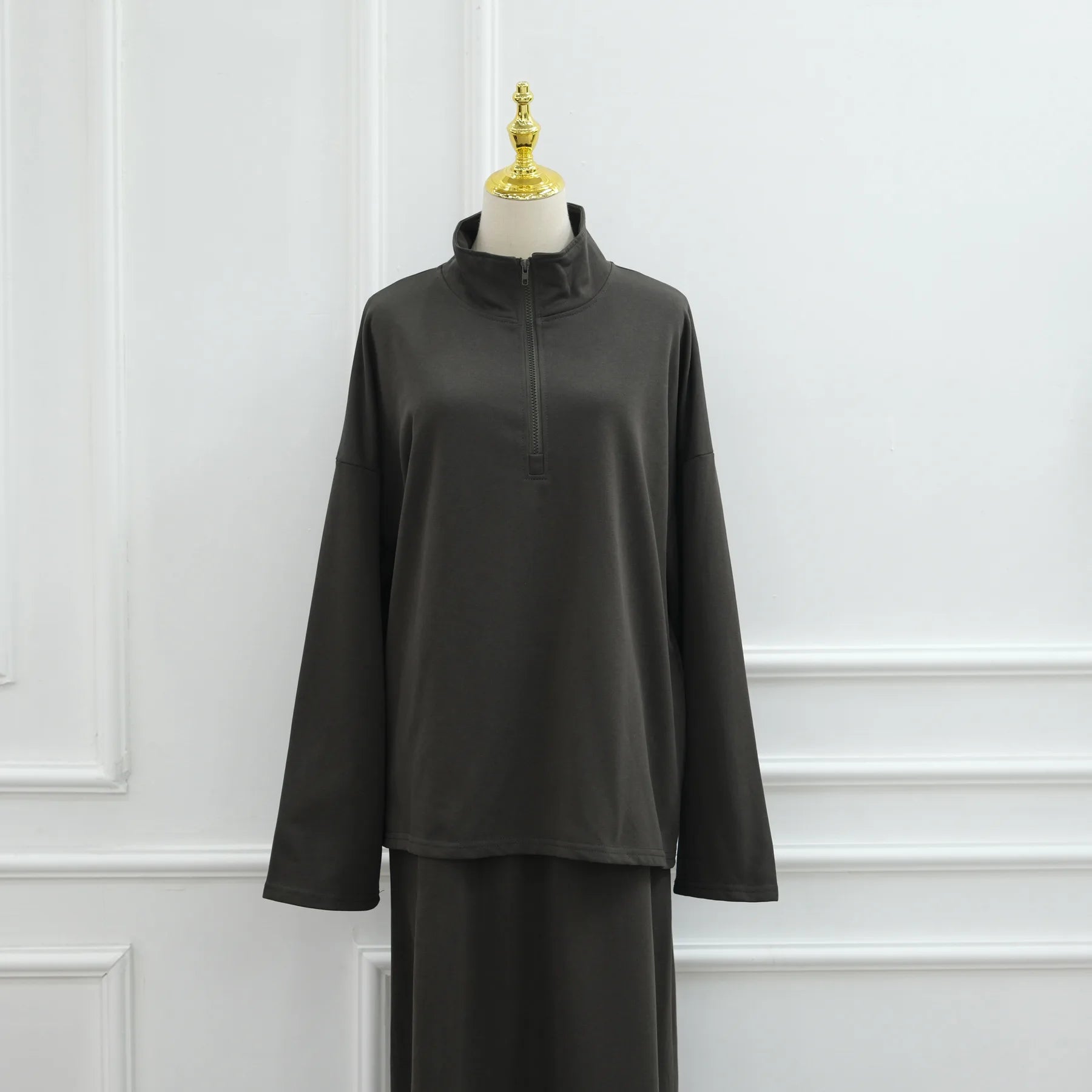 Two Piece Cotton Abaya Suit for Women – Elegant Top & Skirt Set