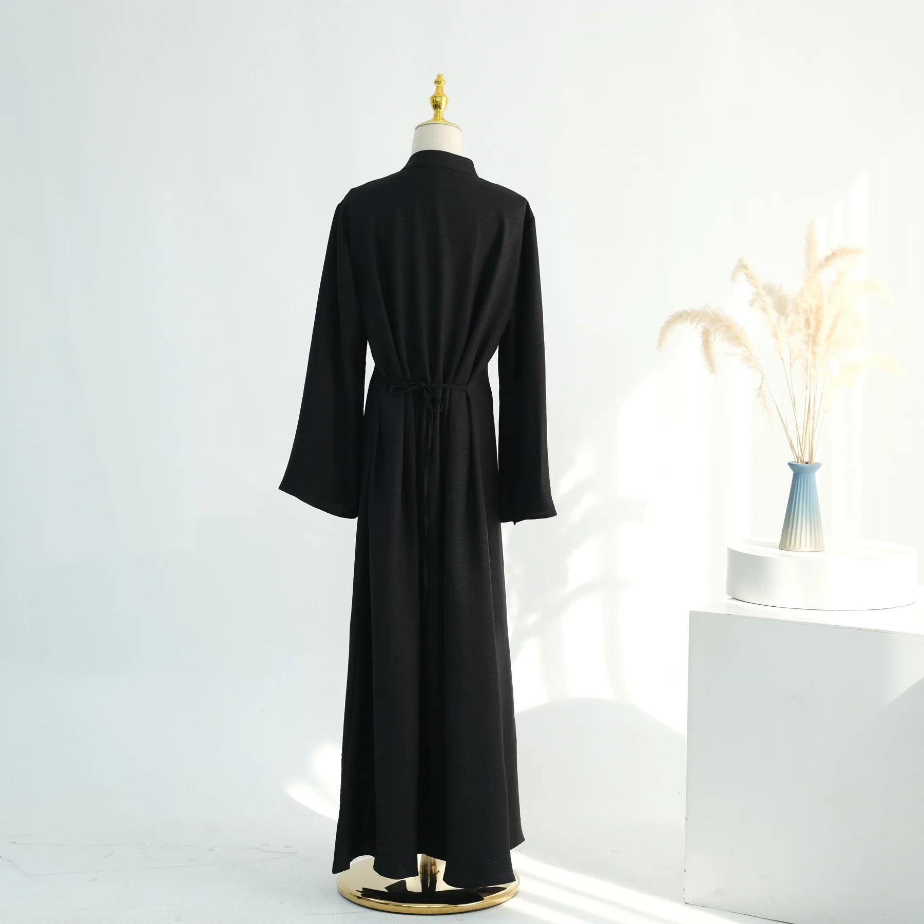 Two-Piece Arabic Modest Abaya Set – Cardigan & Inner Dress | AbayaVida