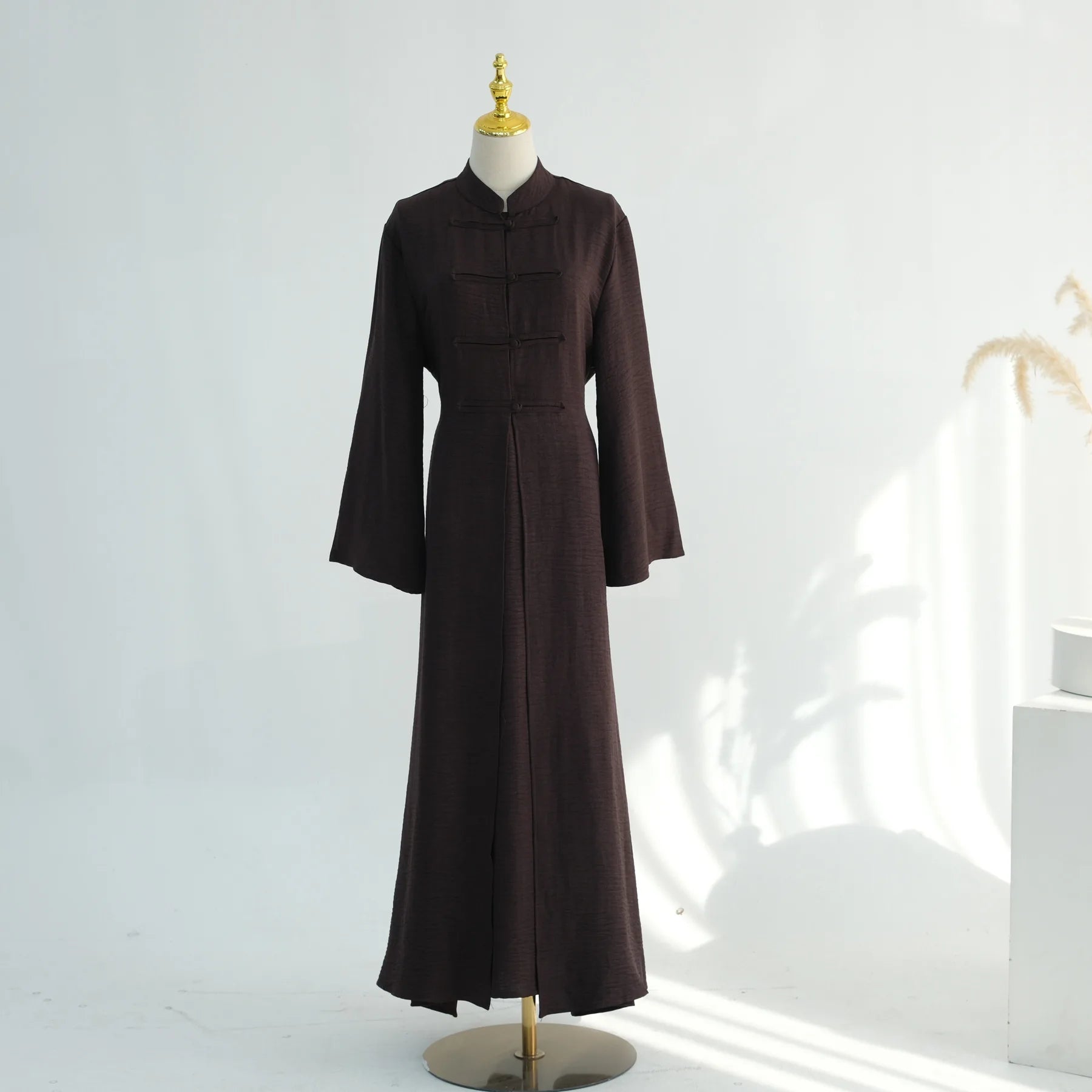 Two-Piece Arabic Modest Abaya Set – Cardigan & Inner Dress | AbayaVida