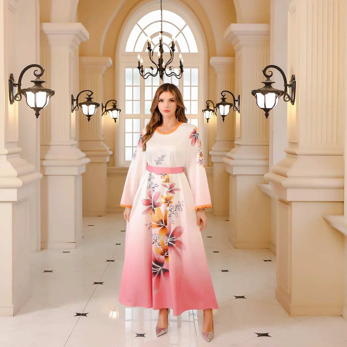 Notched Collar Abaya - Abaya Vida