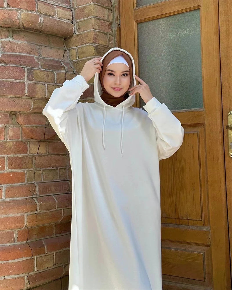 Ramadan Hoodie Abaya – Soft Jersey Pullover Prayer Robe