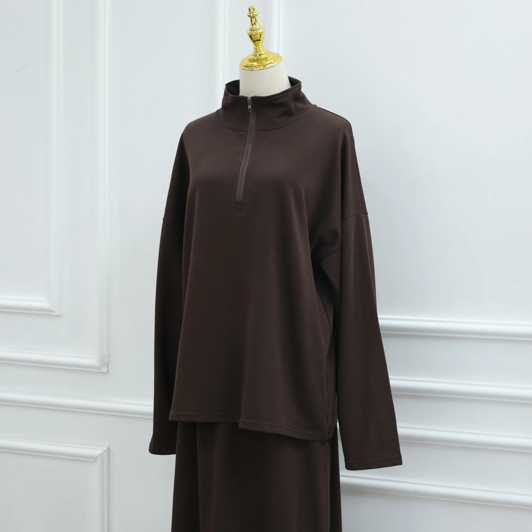 Two Piece Cotton Abaya Suit for Women – Elegant Top & Skirt Set
