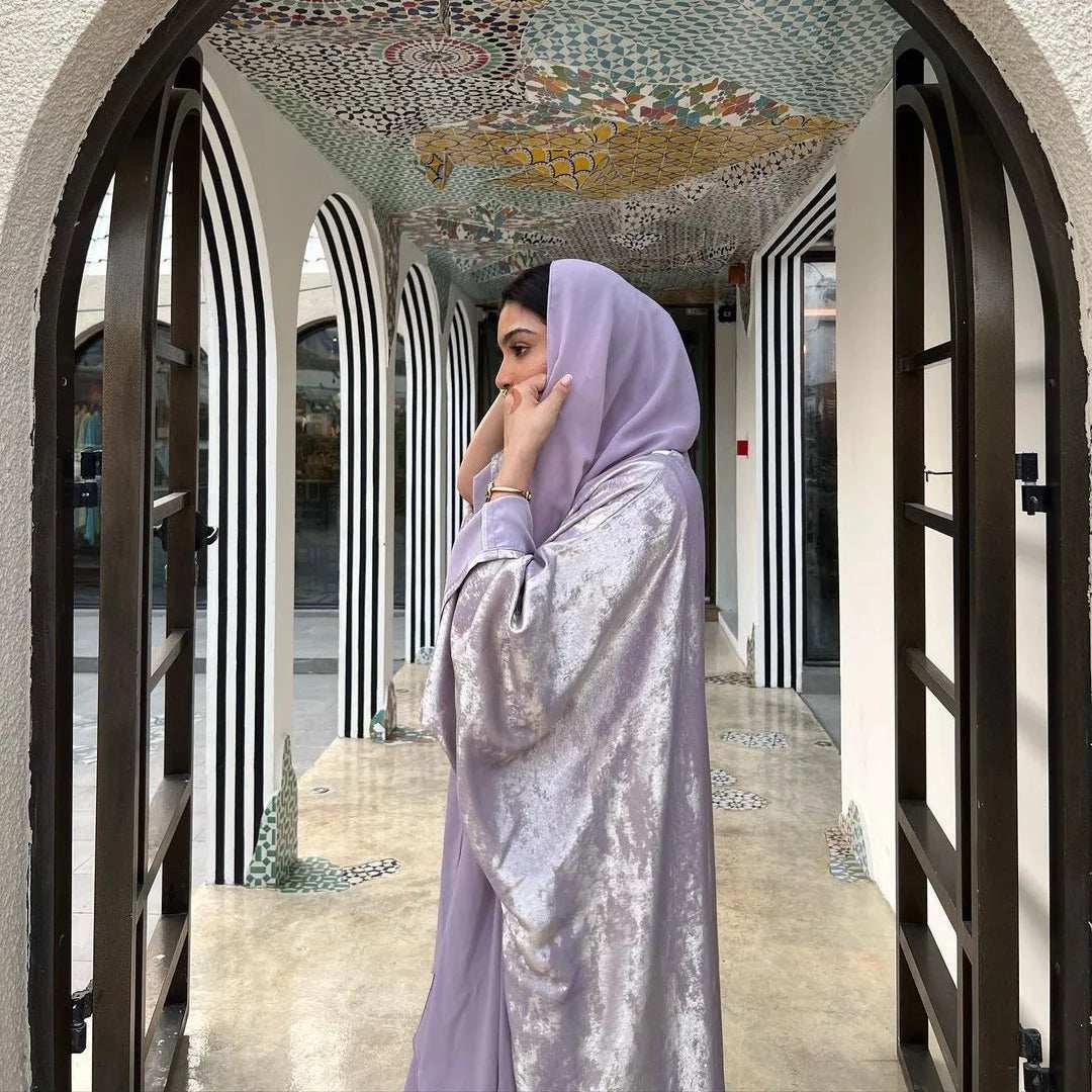 Luxe Satin Batwing Abaya - Abaya Vida