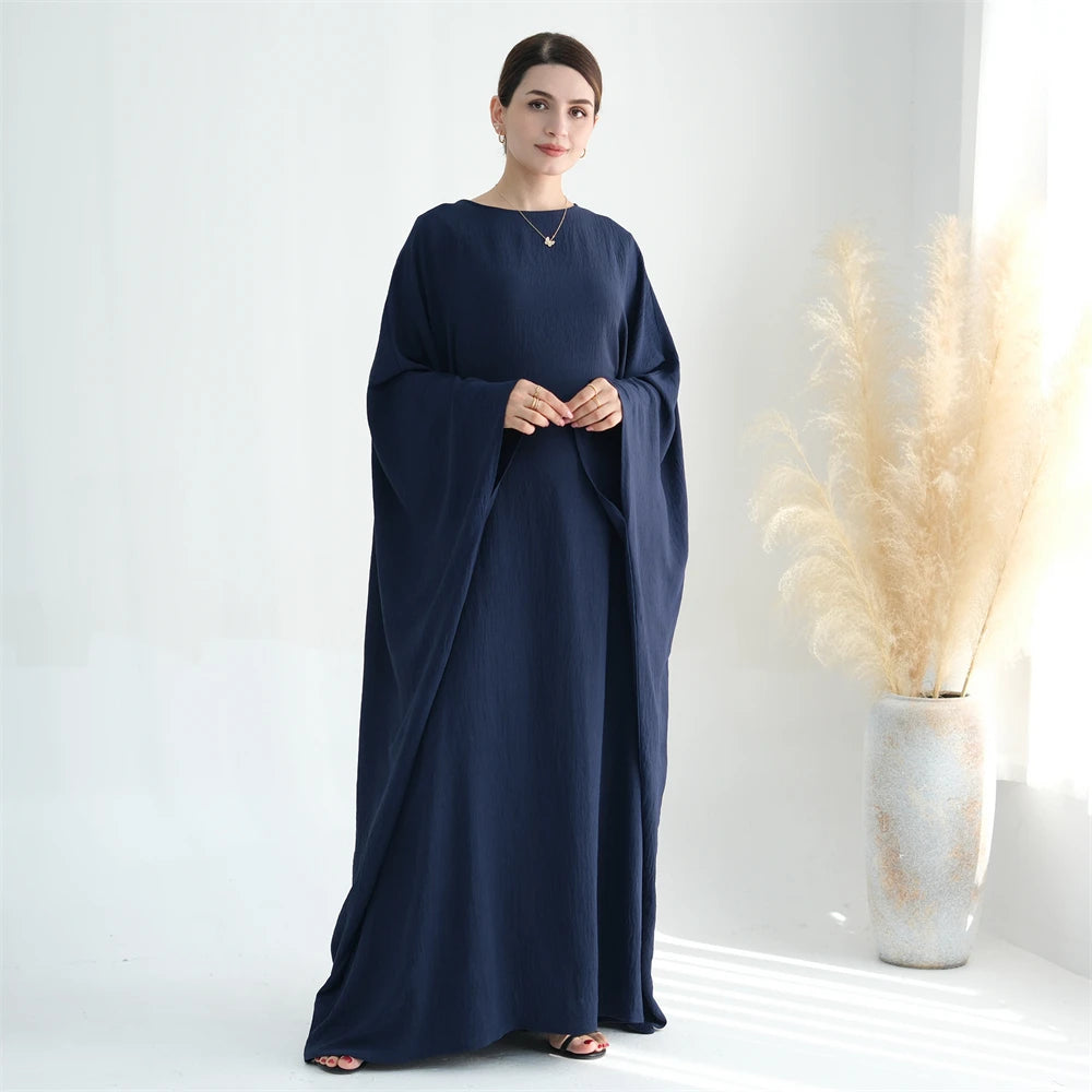 Soft Crepe Khimar Batwing Set with Hijab – Pullover Prayer Dress | AbayaVida