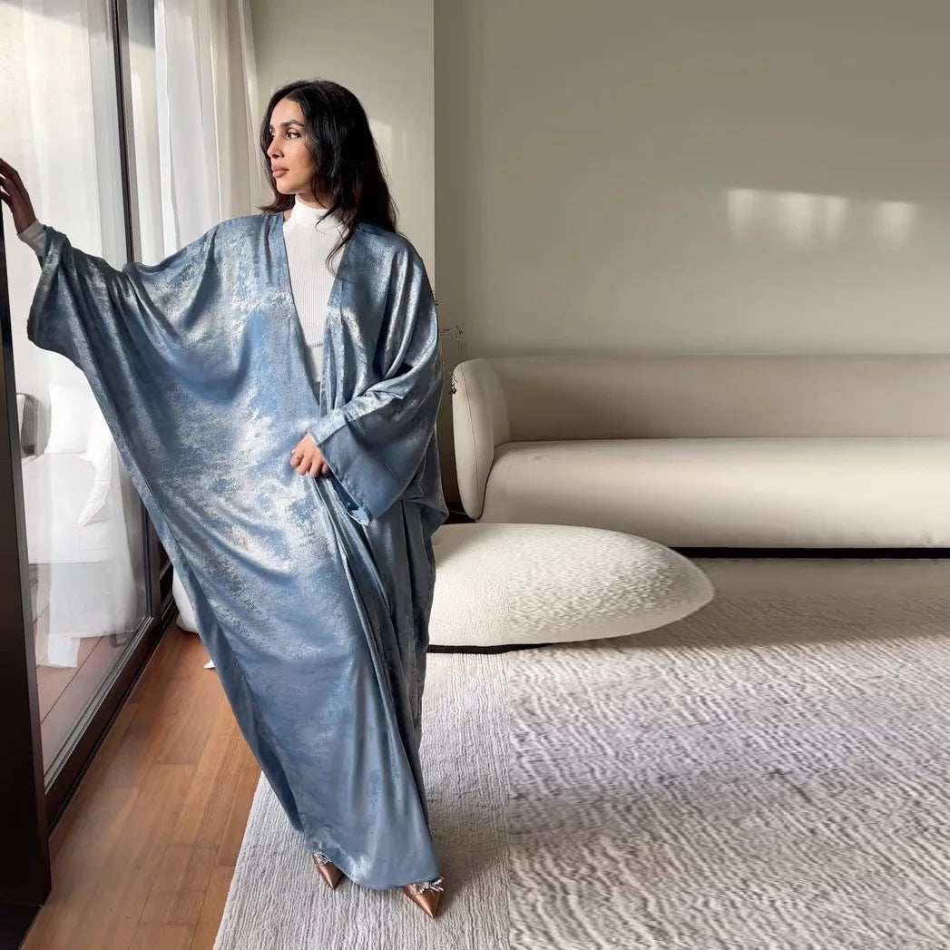 Luxe Satin Batwing Abaya - Abaya Vida