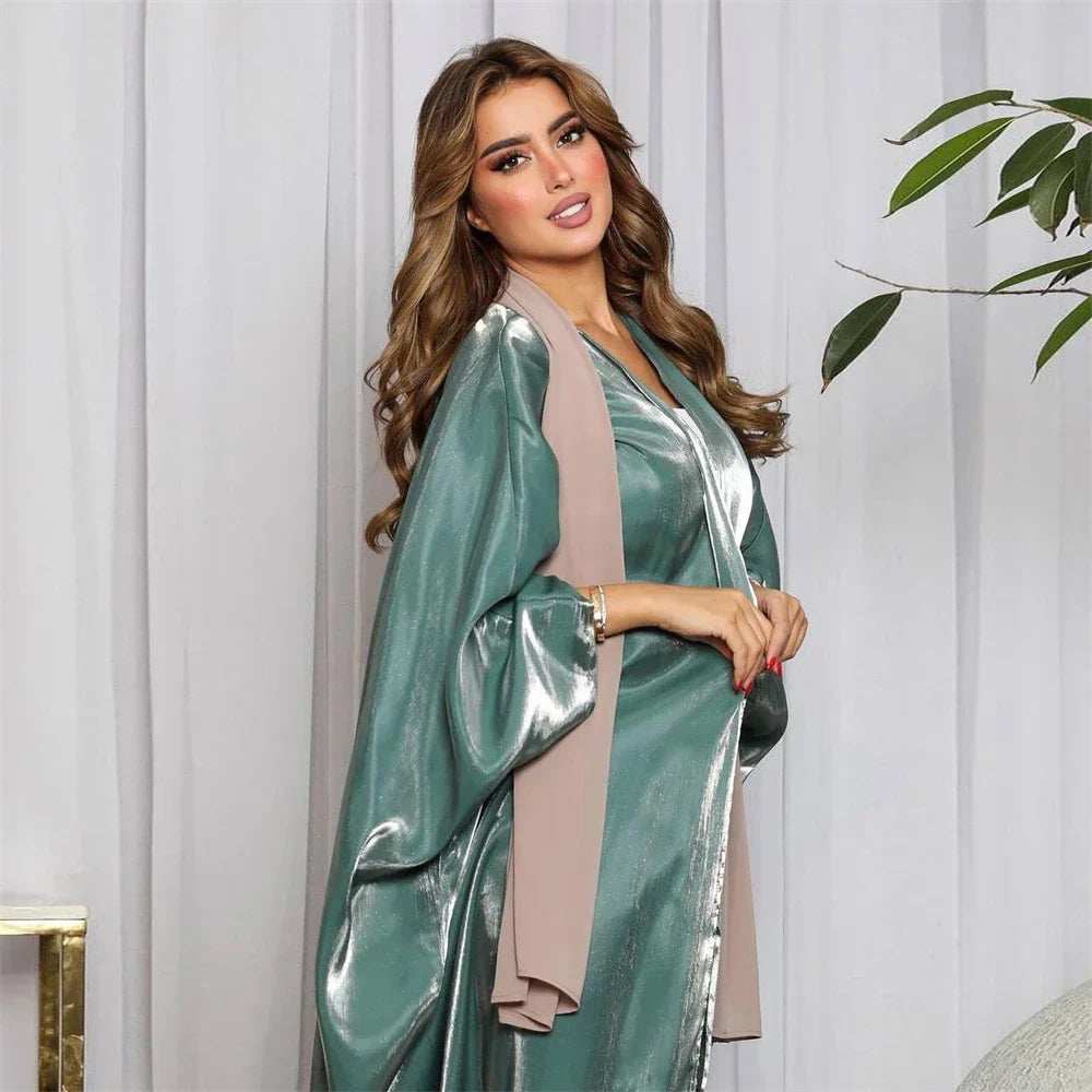 Rose Satin Batwing Abaya - Abaya Vida