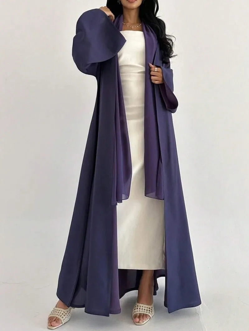 Reversible Loose Abaya – Full Sleeve Open Front Robe, One Size | AbayaVida
