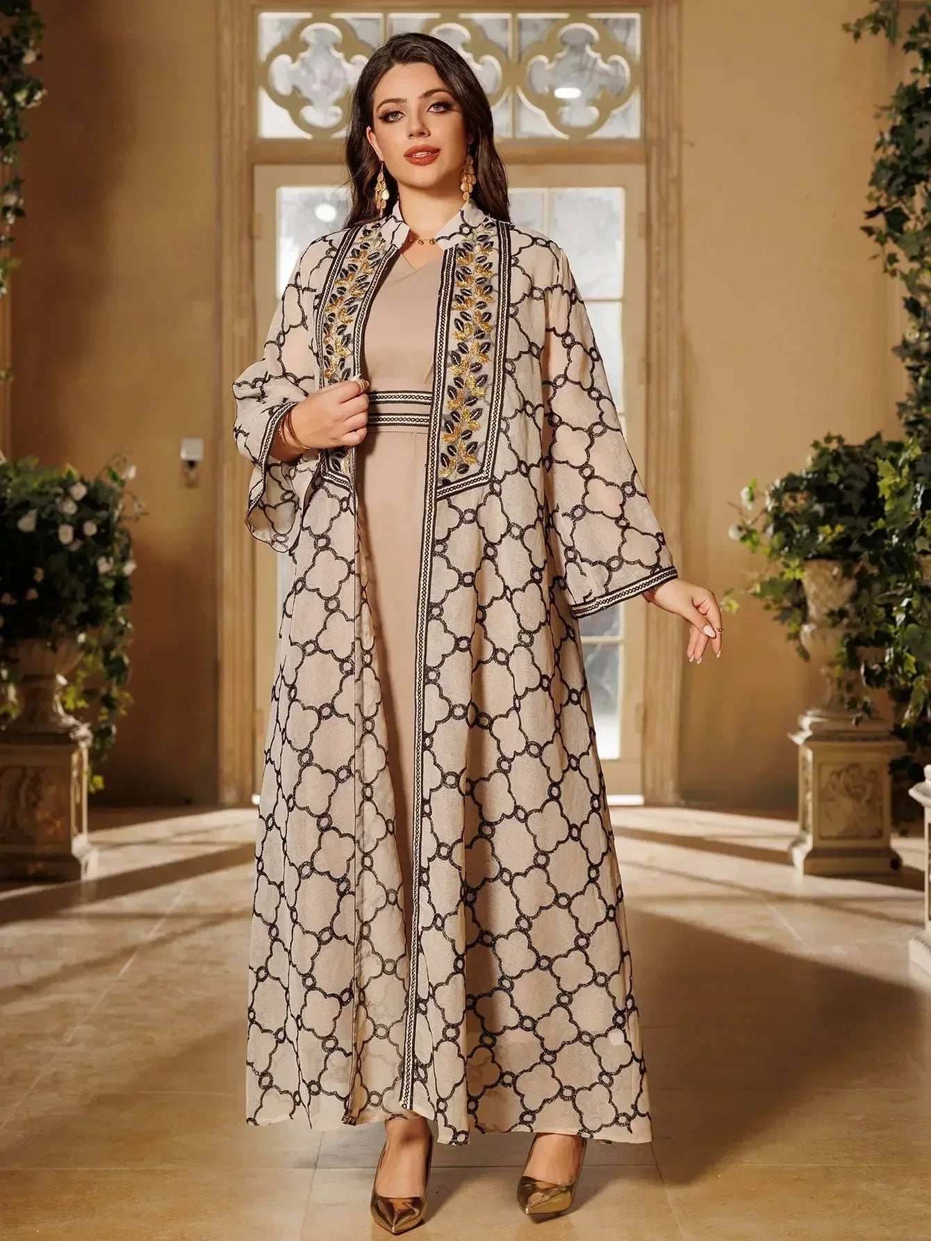 Embroidered Eid Abaya Set - Abaya Vida