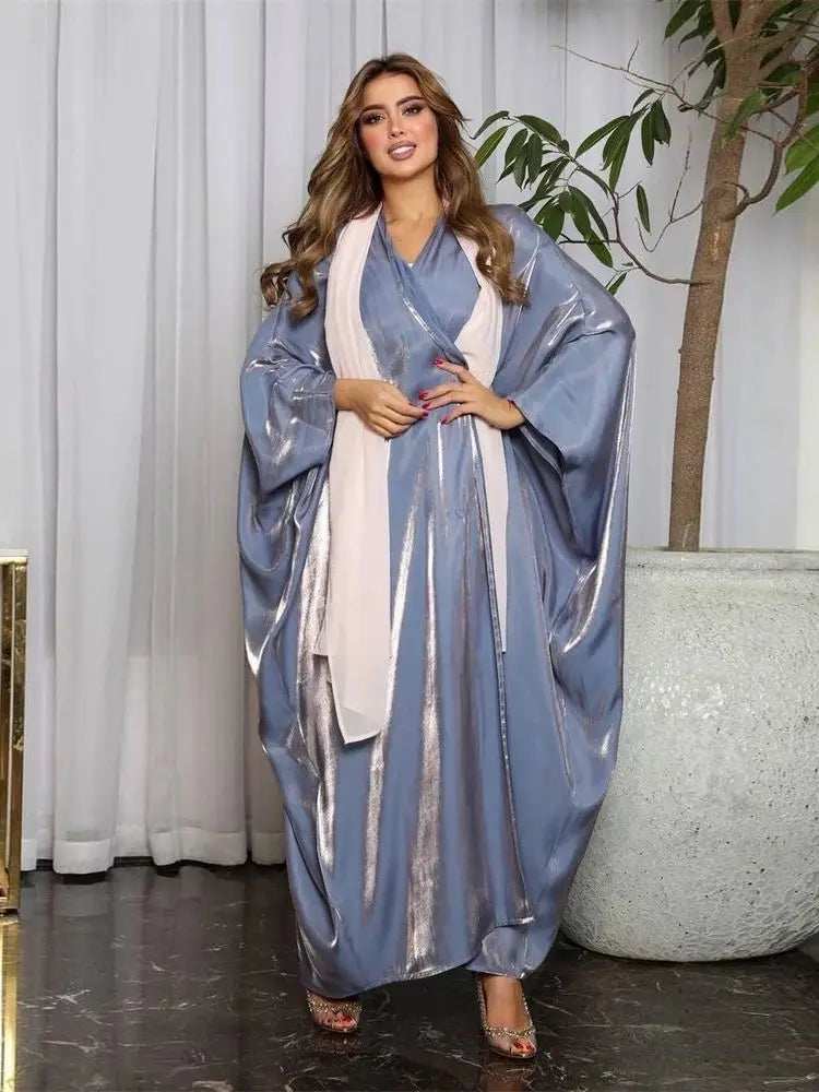 Rose Satin Batwing Abaya - Abaya Vida
