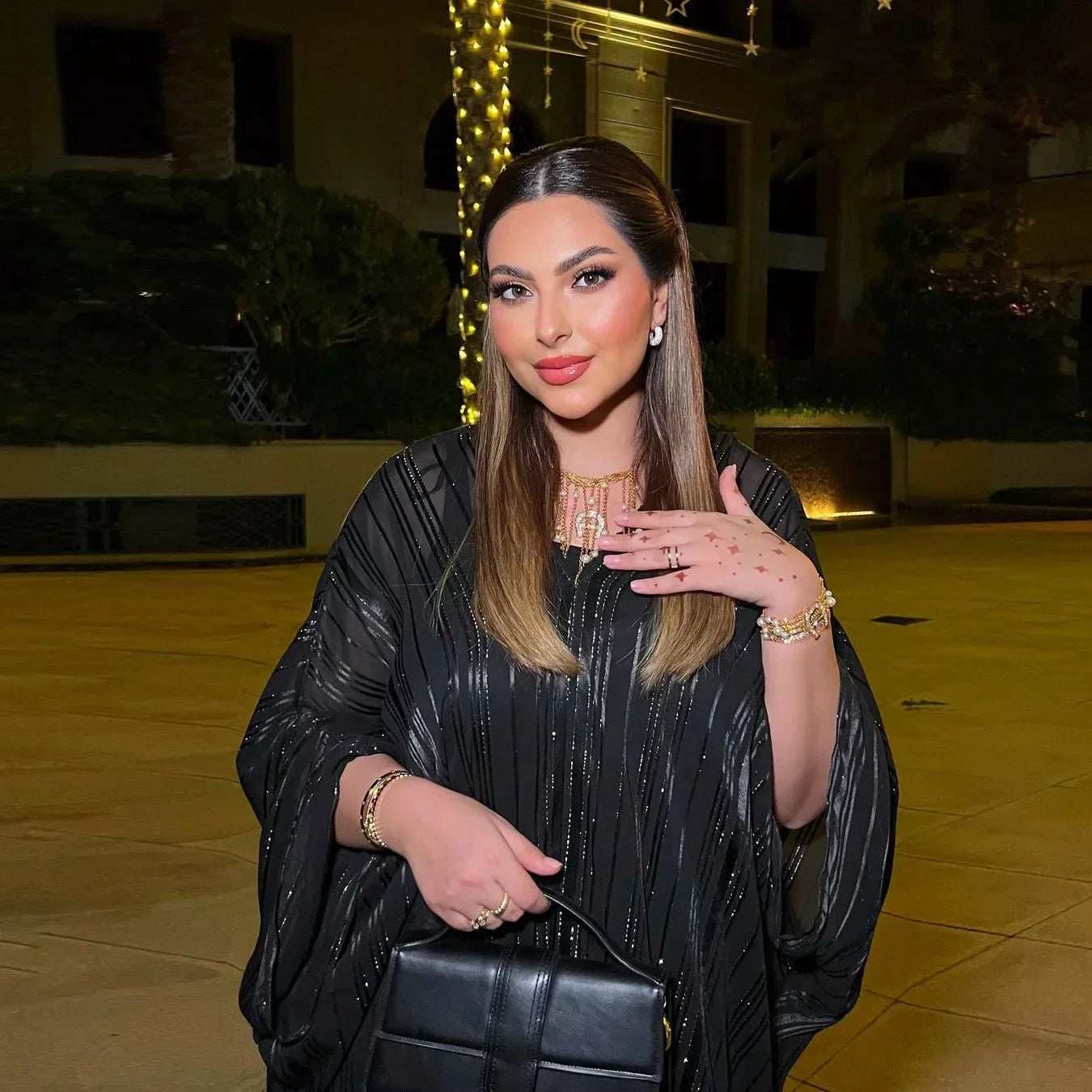 Shiny Two-Piece Abaya Set - Abaya Vida