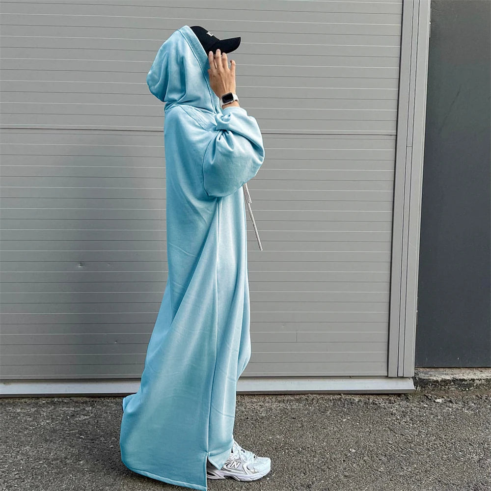 Ramadan Hoodie Abaya – Soft Jersey Pullover Prayer Robe