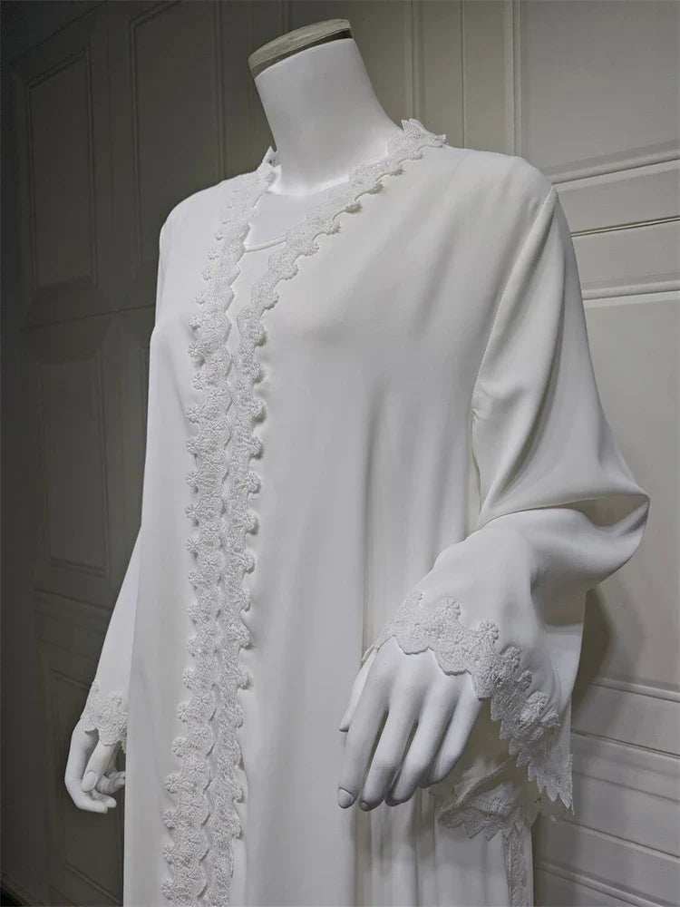 Ivory Lace Abaya - Abaya Vida