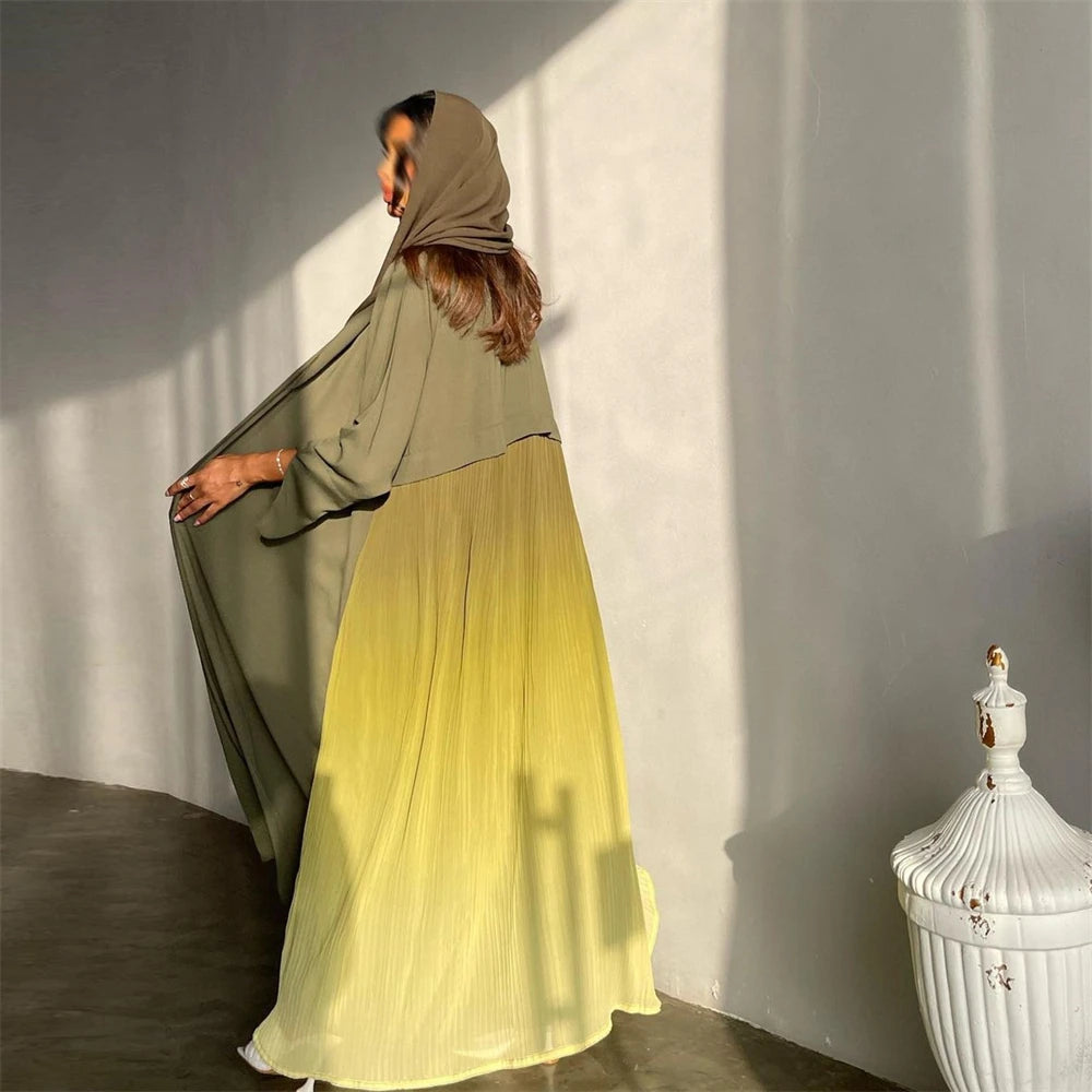 Open Chiffon Kimono Abaya – Flowing Layering Robe