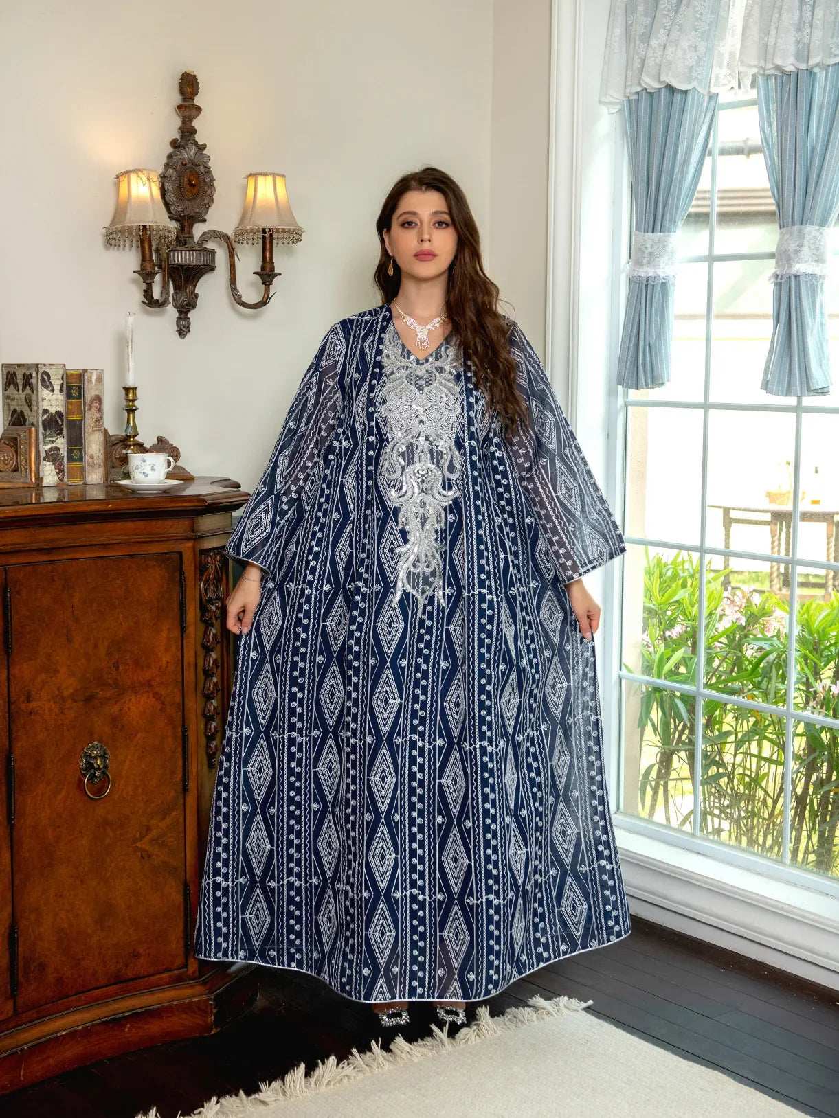 Regal Beaded Embroidered Abaya - Abaya Vida